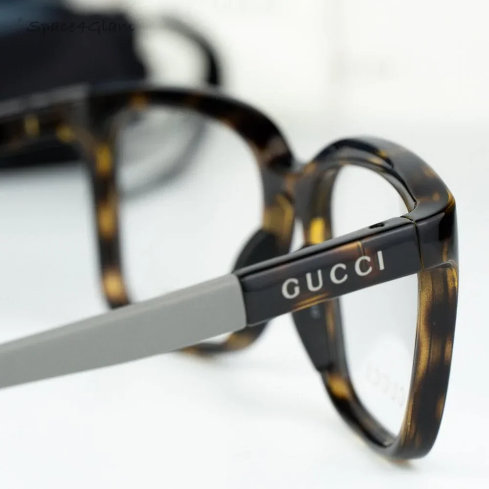 BRAND NEW Gucci GG1738O 002 Havana Grey Demo Unisex Square Eyeglasses GG 1738O